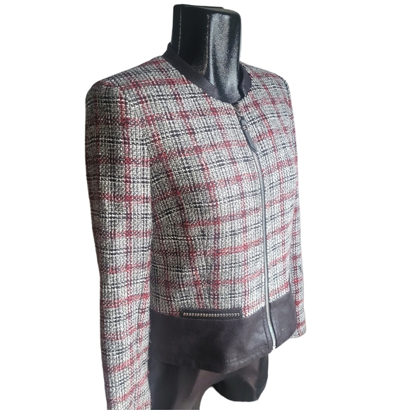 Vex Collections Tweed Zip Up Blazer M - Picture 2 of 7